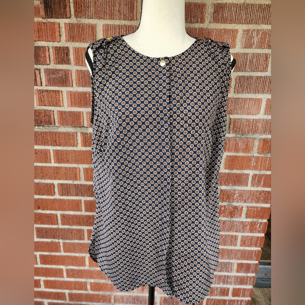 Michael Kors Navy Blue Sleeveless Blouse Size 8